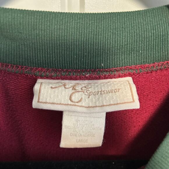 Vintage Grandmas Love Grows Forever Embroidered Sweatshirt L Red Granny 80s - Picture 7 of 10